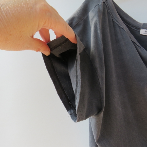 Free People We the Free Aubrey One Shoulder Graphite Gray T-Shirt - Picture 8 of 15